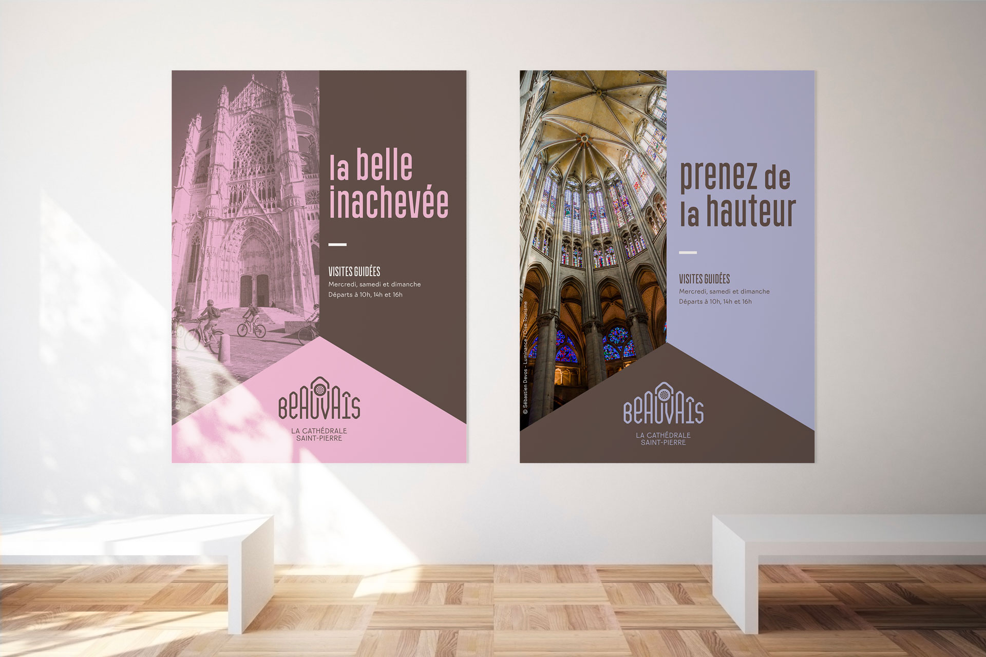 exemple d'application de la charte graphique de la cathédrale de beauvais en affiche par le studio de design graphique okowoko à Amiens