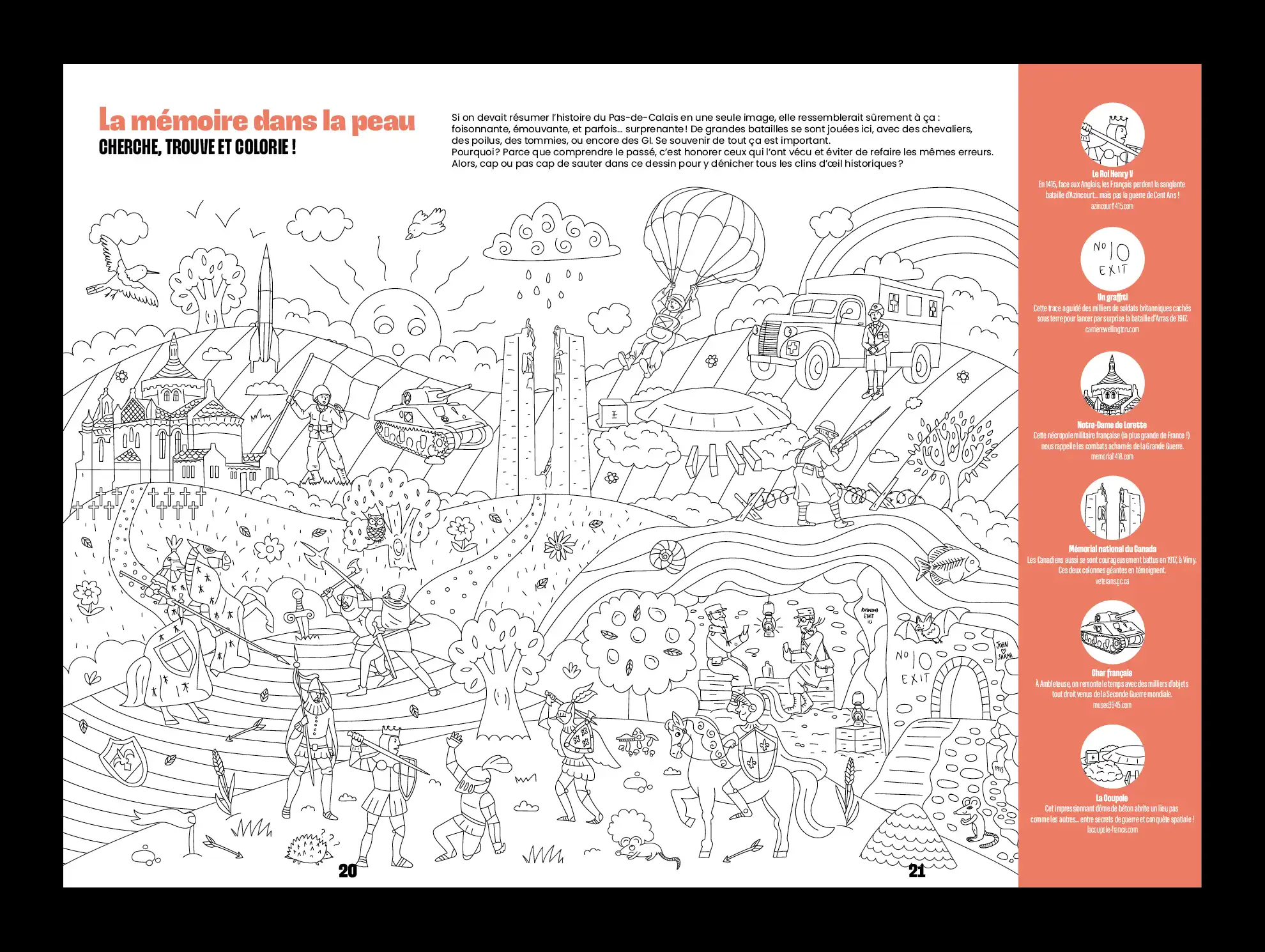 conception d'un cahier de vacances autour du tourisme durable pour le pas de calais, illustrations, design graphique, conception des jeux par le studio okowoko à Amiens